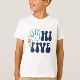 Camiseta ¡Choca esos cinco! Retro Stripe 5º Cumpleaños