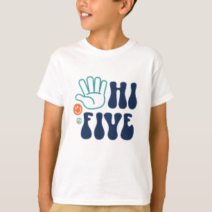 Camiseta ¡Choca esos cinco! Retro Stripe 5º Cumpleaños