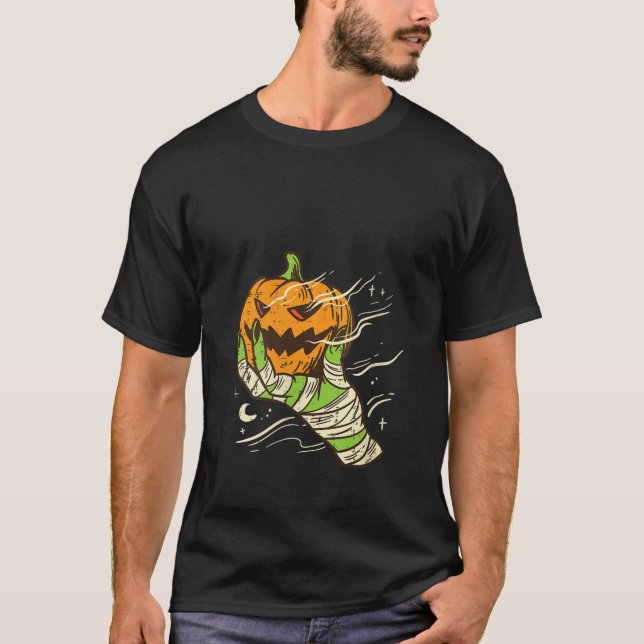 Camiseta Chocante de calabaza para zombis zombie retro (Anverso)