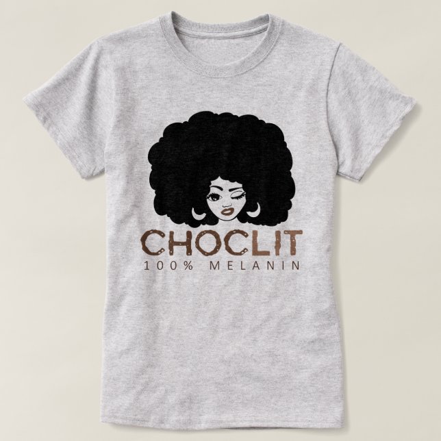 Camiseta Choclit Black Woman Afro (Diseño del anverso)