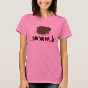 Camiseta Chocoholic, Brown oscuro y diseño divertido del