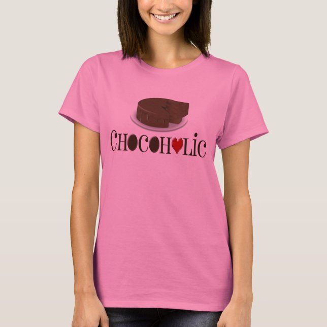 Camiseta Chocoholic, Brown oscuro y diseño divertido del (Anverso)