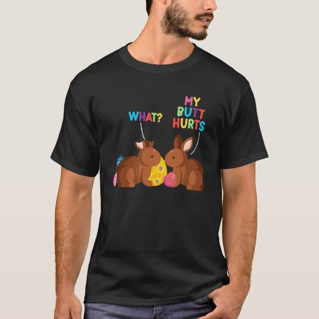 Camiseta Chocolate Bunny Easter Day Basket  Teens My Butt H (Anverso)