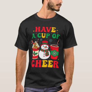 Camiseta Chocolate Caliente de Hombre de Nieve de Navidad R