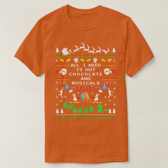 Camiseta chocolate caliente y musicales 1 (Diseño del anverso)