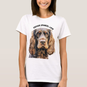 CAMISETA CHOCOLATE COCKER MARRONES CARA DE PERRO ESPAÑOL