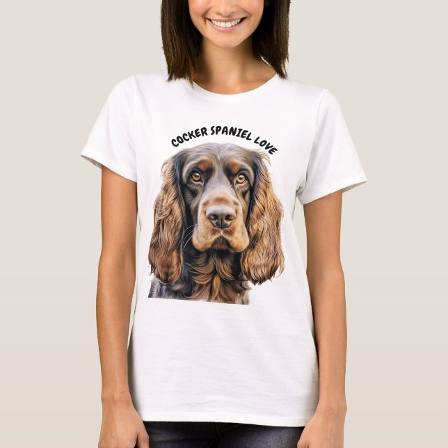 CAMISETA CHOCOLATE COCKER MARRONES CARA DE PERRO ESPAÑOL (Anverso)