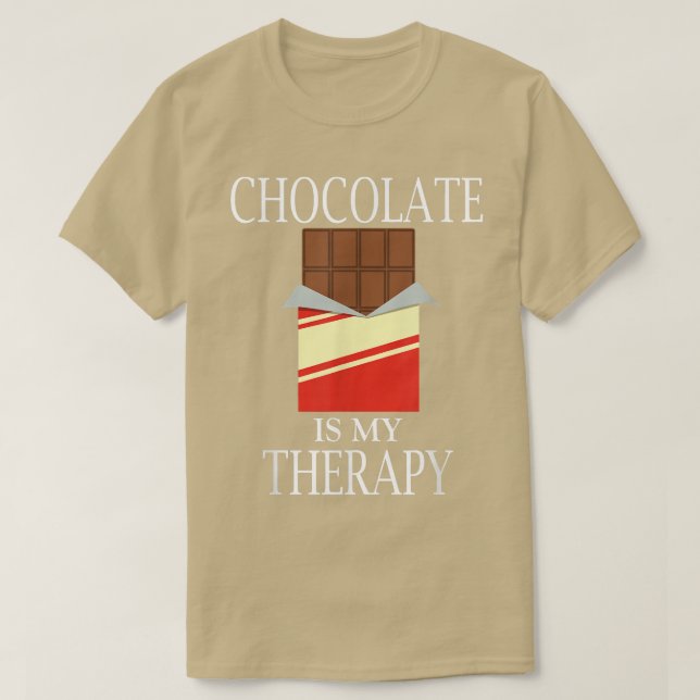 Camiseta Chocolate como terapia divertida dice amante del c (Diseño del anverso)