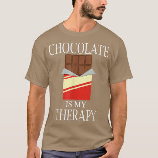 Camiseta Chocolate como terapia divertida dice amante del c