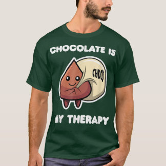 Camiseta Chocolate como terapia irónica dice amante del cho