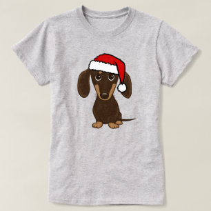 Camiseta Chocolate Dachshund Santa Cute Perro Wiener