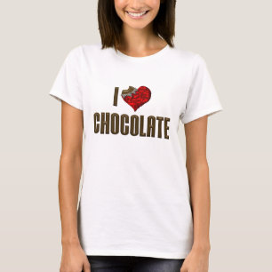 Camiseta Chocolate de Corazón que Amo - Barra de Chocolate 