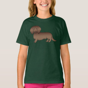 Camiseta Chocolate de pelo largo Dachshund Cute perro de ca