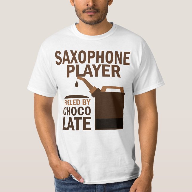 Camiseta Chocolate (divertido) del jugador de saxofón (Anverso)