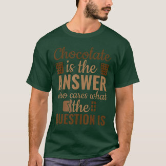 Camiseta Chocolate es la respuesta Quién se preocupa Cuál e