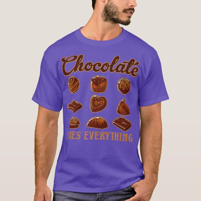 Camiseta Chocolate Fija Todo Los Ingredientes Dulces Oscuro (Anverso)