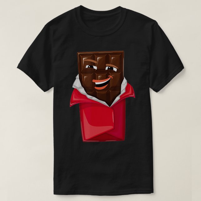 Camiseta Chocolate Gracioso Con Chocolate De Cara Sonriente (Diseño del anverso)