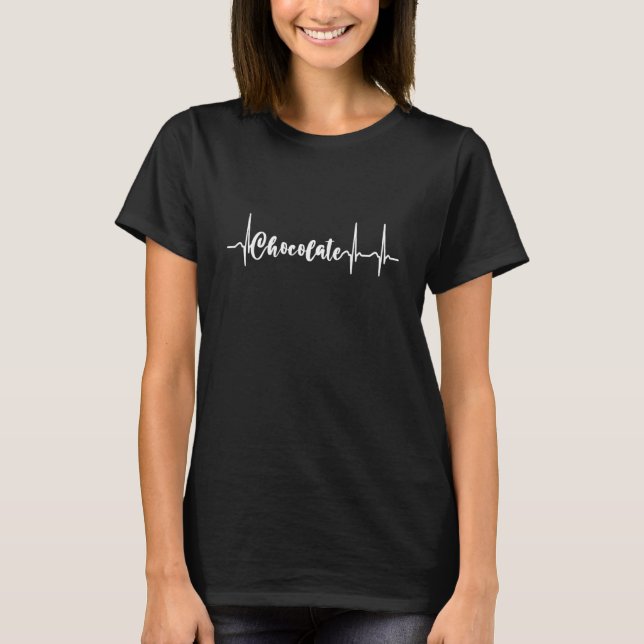 Camiseta Chocolate Heart Beat Pulse Rate Ecg Chocoholic Swe (Anverso)