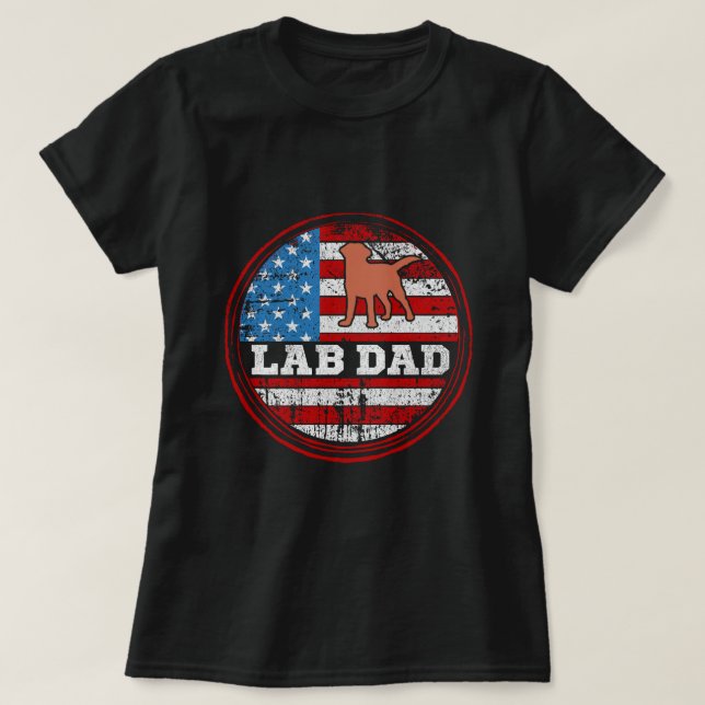 Camiseta Chocolate Lab Dad Labrador Recuperador de Pareja (Diseño del anverso)