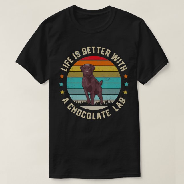 Camiseta Chocolate Lab Dog Owner Dog Dad Mom Brown Labrador (Diseño del anverso)