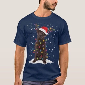 Camiseta Chocolate Lab Labrador Christmas Tree Light Pajama