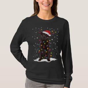 Camiseta Chocolate Lab Labrador Christmas Tree Light Pajama