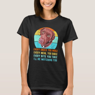 Camiseta Chocolate Lab Labrador Retriever Perro Cada Snack 