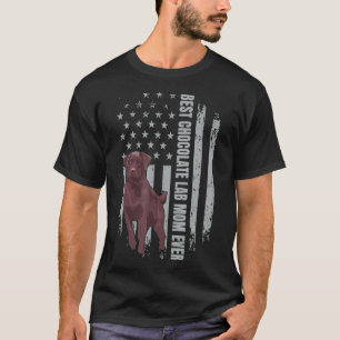 Camiseta Chocolate Lab Mamá Bandera Estadounidense Ret de L