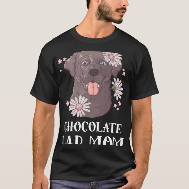 Camiseta Chocolate Lab Mamá Labrador recuperar perro (Anverso)