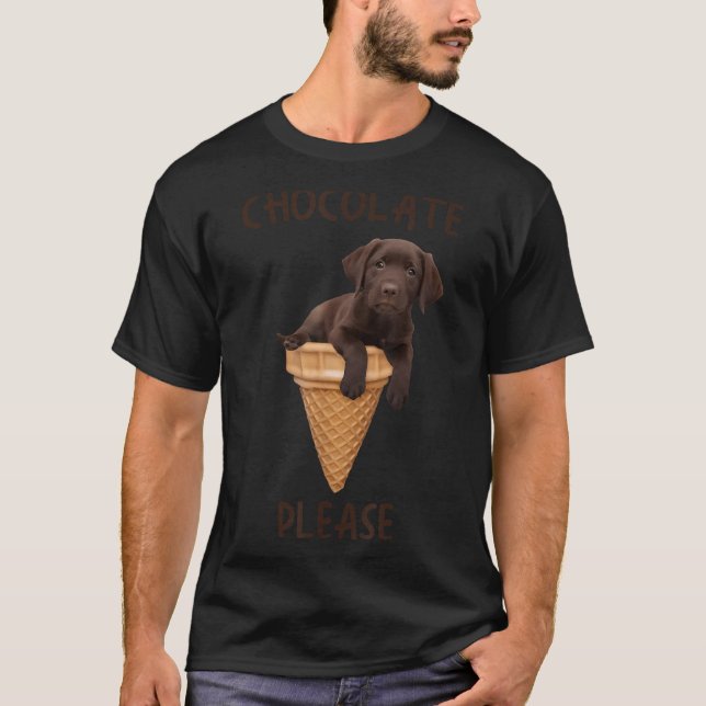 Camiseta Chocolate Lab Waffle Cone Ice Cream Cute Labrador (Anverso)