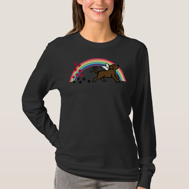 Camiseta Chocolate Labrador Angel Trotting (Anverso)