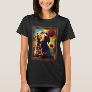 Camiseta Chocolate Labrador Pintura Flor de girasol Mamá W