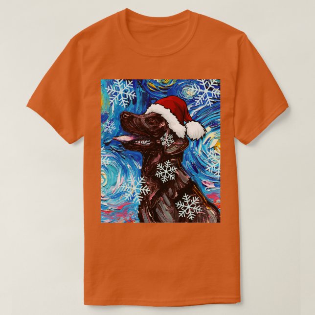 Camiseta Chocolate Labrador Santa (Diseño del anverso)