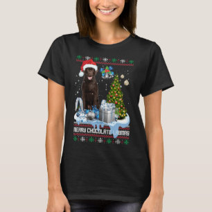 Camiseta Chocolate Labrador Santa Hat Navidades feos