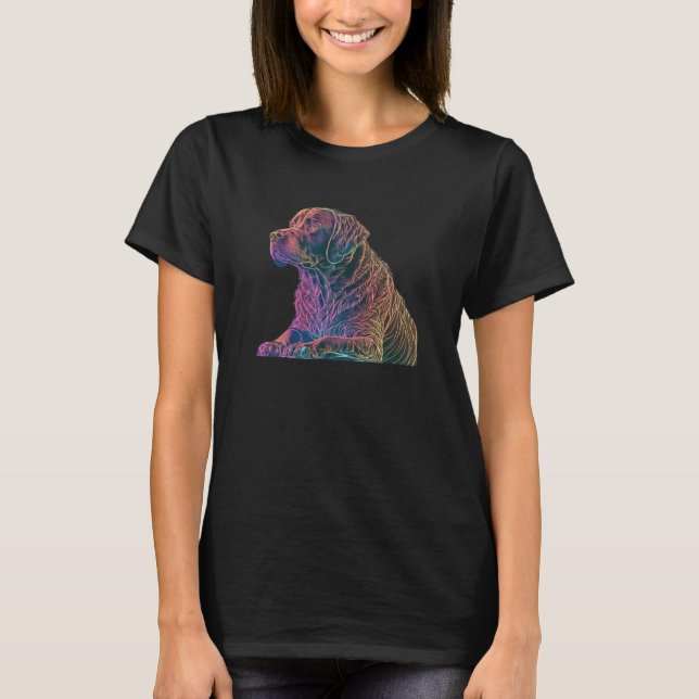 Camiseta Chocolate Labrador Synthwave 80s Retrowave Aesthet (Anverso)