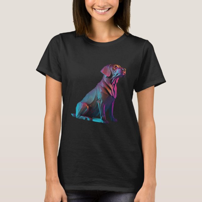 Camiseta Chocolate Labrador Synthwave 80s Retrowave Aesthet (Anverso)