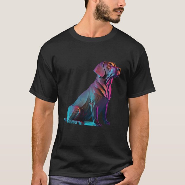 Camiseta Chocolate Labrador Synthwave 80s Retrowave Aesthet (Anverso)