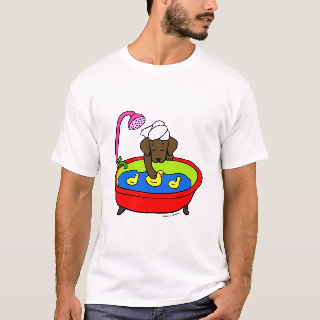 Camiseta Chocolate Labrador y dibujo animado de los patos (Anverso)