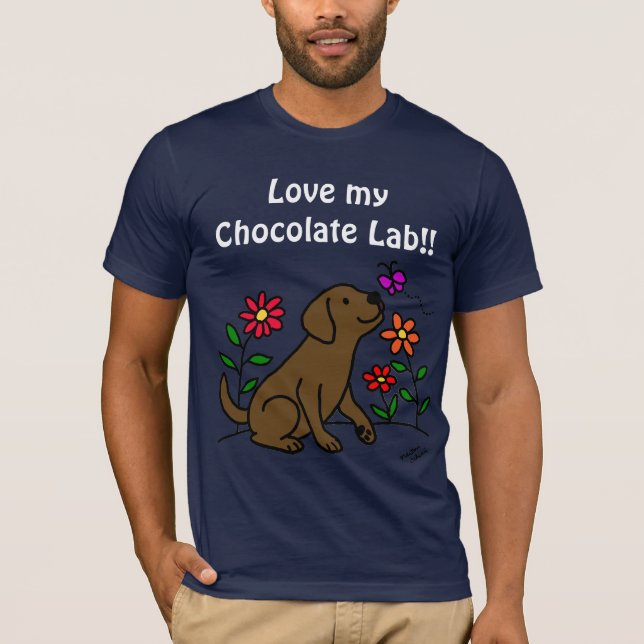 Camiseta Chocolate Labrador y verde (Anverso)