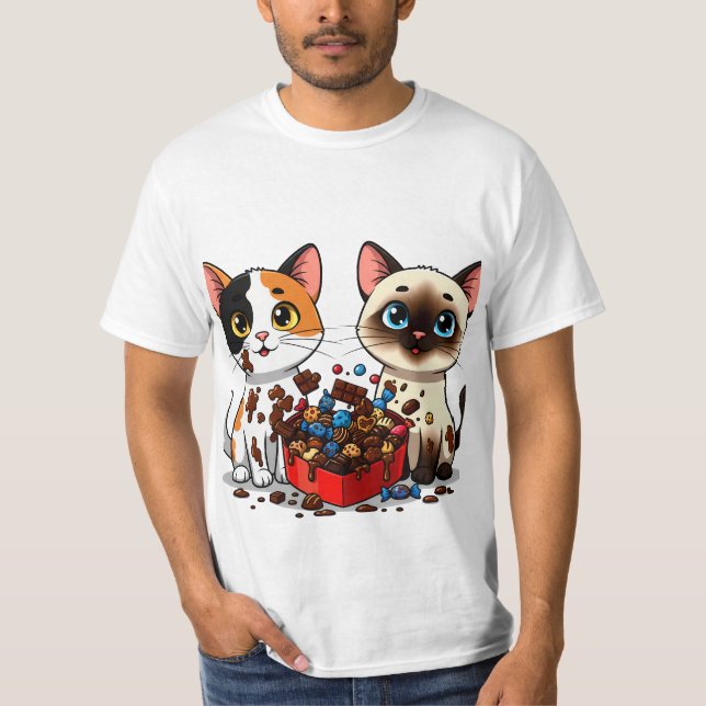 Camiseta Chocolate Mess Cats (Anverso)