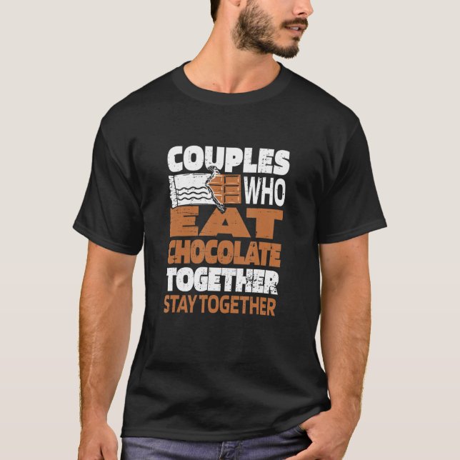 Camiseta Chocolate Pareja Chocoholic Choco Cocoa Candy Bar (Anverso)