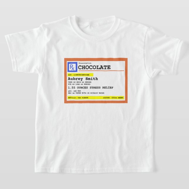Camiseta Chocolate Personalizado con Receta   (Distribución)
