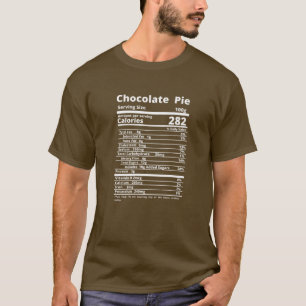 Camiseta Chocolate Pie Nutrition Hechos Alimentos Acción de