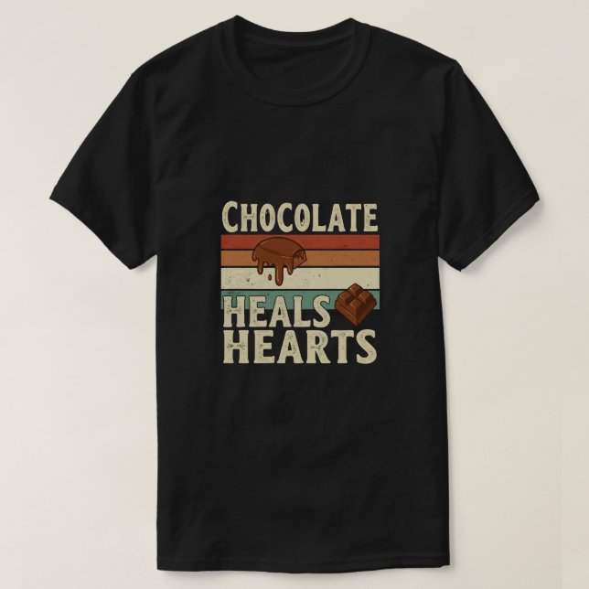 Camiseta Chocolate Sana Corazones (Diseño del anverso)