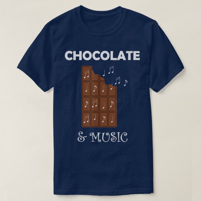 Camiseta Chocolate y notas musicales chocolate (Diseño del anverso)