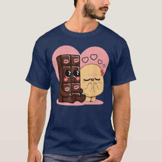 Camiseta Chocolate y panqueques parejas aman dulce romc vin