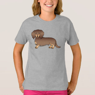 Camiseta Chocolate y pelo largo perro de dibujos animados d