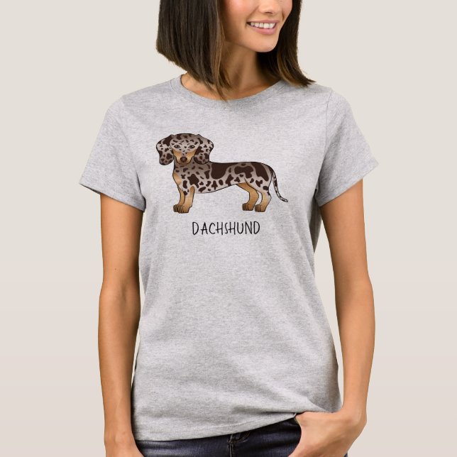Camiseta Chocolate y salpicado de marrón claro Dachshund de (Anverso)