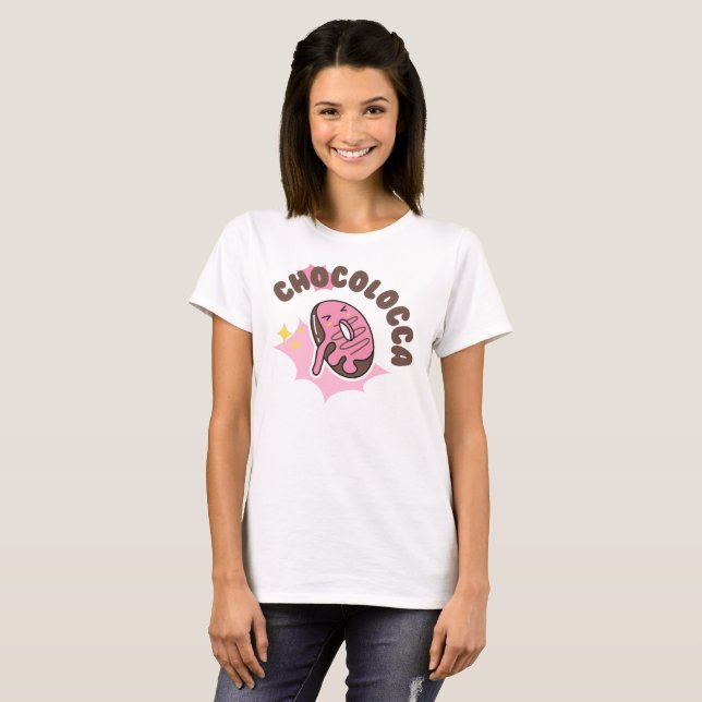 Camiseta chocolocca (loco por el chocolate con donuts) (Anverso completo)