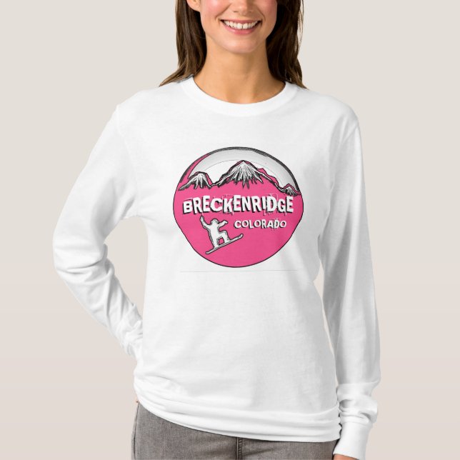 Camiseta Chodie de snowboard rosa de Breckenridge Colorado (Anverso)